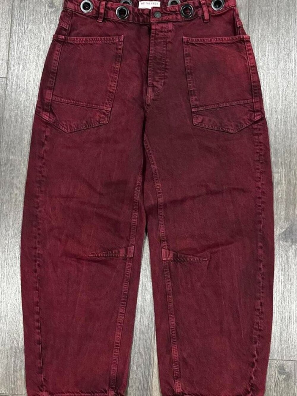 Free People Women's Burgundy and Red Jeans